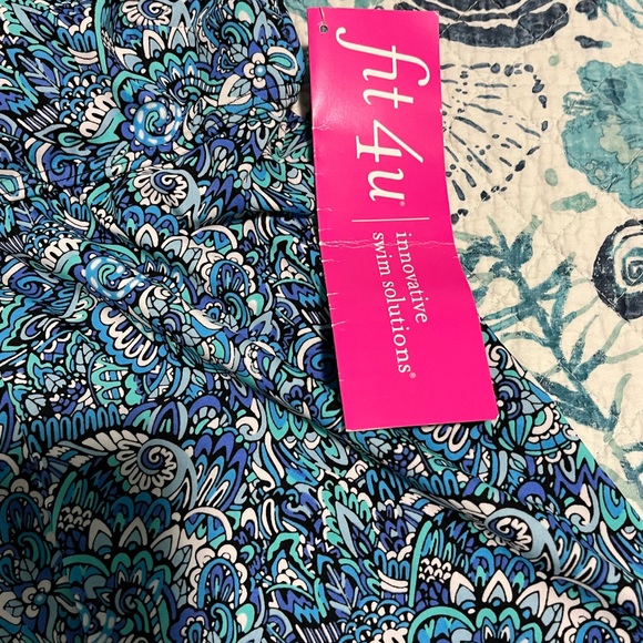 Blue Patterned Swim Top - Picture 4 of 7